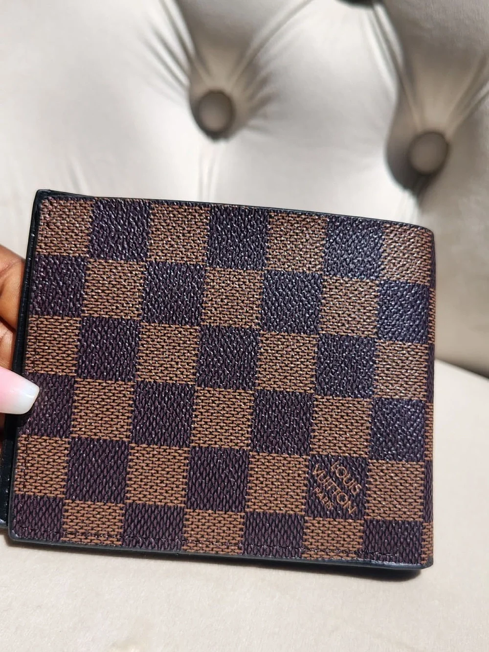Designer Brown Check Men’s Bi-Fold Wallet